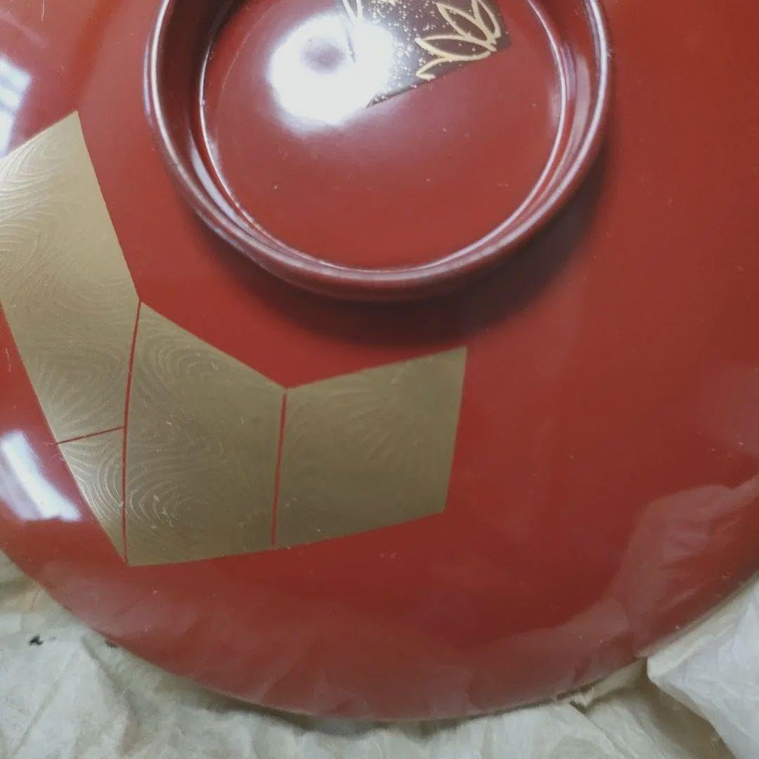 輪島塗 皆朱金蒔絵 茶筅形 吉祥結び紋 蓋付吸い物椀 5客 揃えアンティーク 輪島塗 皆朱金蒔絵 茶筅形 吉祥結び紋 蓋付吸い物椀 5客 揃え